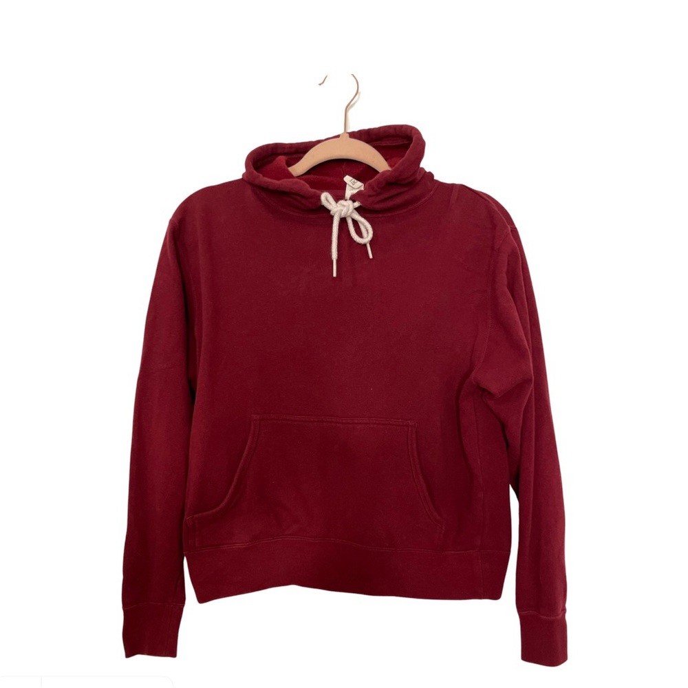 Burgundy pullover with hood